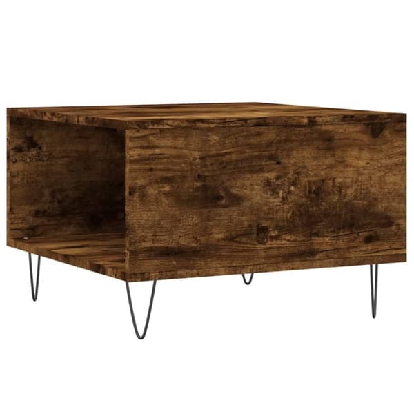 vidaXL sofabord 55x55x36,5 cm konstrueret træ røget egetræsfarve