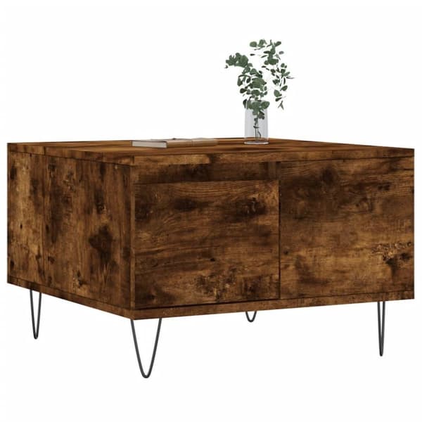 vidaXL sofabord 55x55x36,5 cm konstrueret træ røget egetræsfarve