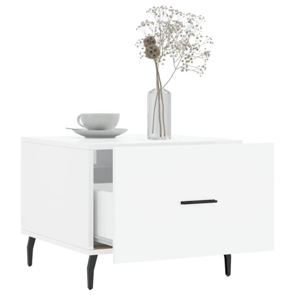vidaXL sofabord 50x50x40 cm konstrueret træ hvid højglans