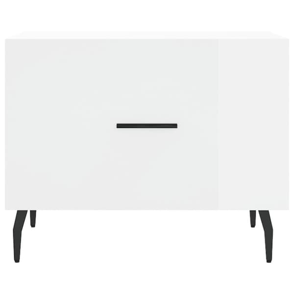vidaXL sofabord 50x50x40 cm konstrueret træ hvid højglans