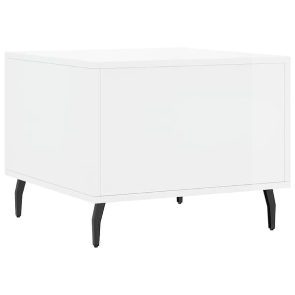 vidaXL sofabord 50x50x40 cm konstrueret træ hvid højglans