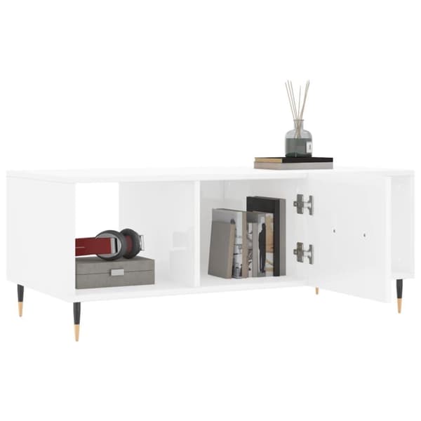 vidaXL sofabord 102x50x40 cm konstrueret træ hvid højglans