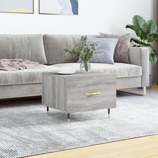 vidaXL Sohvapöytä harmaa Sonoma 50x50x40 cm tekninen puu