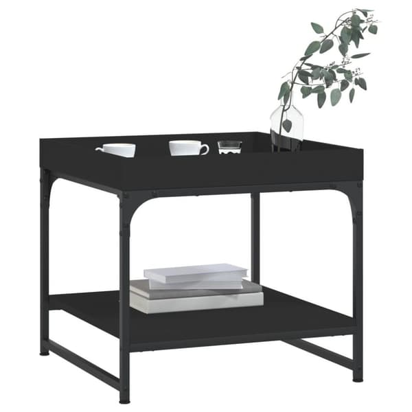 vidaXL sofabord 49,5x49,5x45 cm konstrueret træ sort