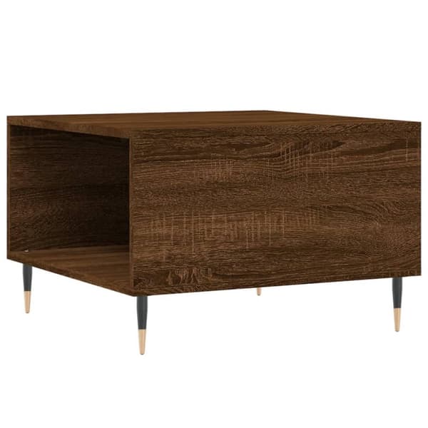 vidaXL sofabord 55x55x36,5 cm konstrueret træ brun egetræsfarve