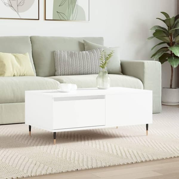 vidaXL sofabord 90x50x36,5 cm konstrueret træ hvid