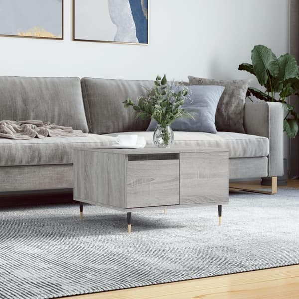 vidaXL sofabord 55x55x36,5 cm konstrueret træ grå sonoma-eg