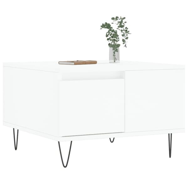 vidaXL sofabord 55x55x36,5 cm konstrueret træ hvid
