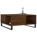 Miniatyrbillede 2 af 9: vidaXL sofabord 80x80x36,5 cm konstrueret træ brun egetræsfarve