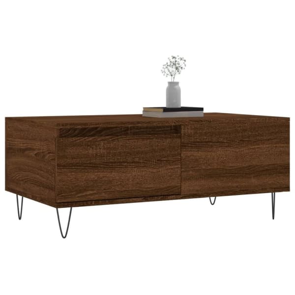 vidaXL sofabord 90x50x36,5 cm konstrueret træ brun egetræsfarve