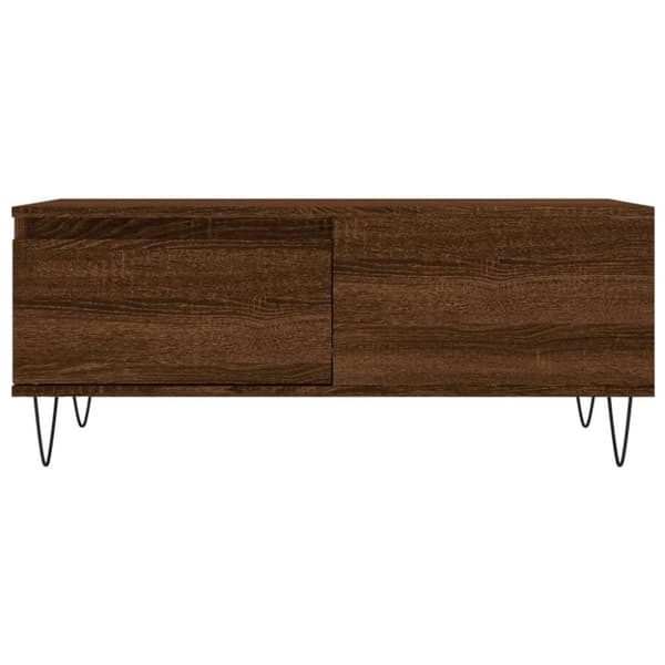 vidaXL sofabord 90x50x36,5 cm konstrueret træ brun egetræsfarve