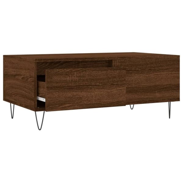 vidaXL sofabord 90x50x36,5 cm konstrueret træ brun egetræsfarve