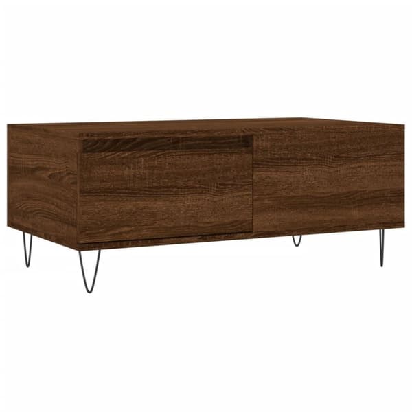 vidaXL sofabord 90x50x36,5 cm konstrueret træ brun egetræsfarve