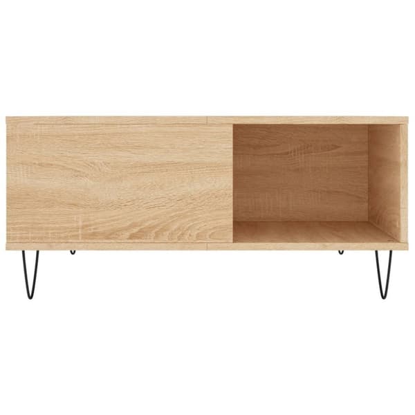 vidaXL sofabord 80x80x36,5 cm konstrueret træ sonoma-eg