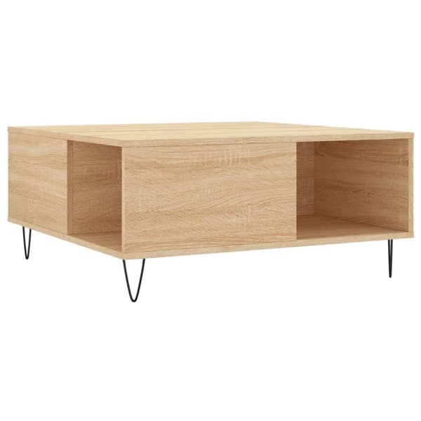 vidaXL sofabord 80x80x36,5 cm konstrueret træ sonoma-eg