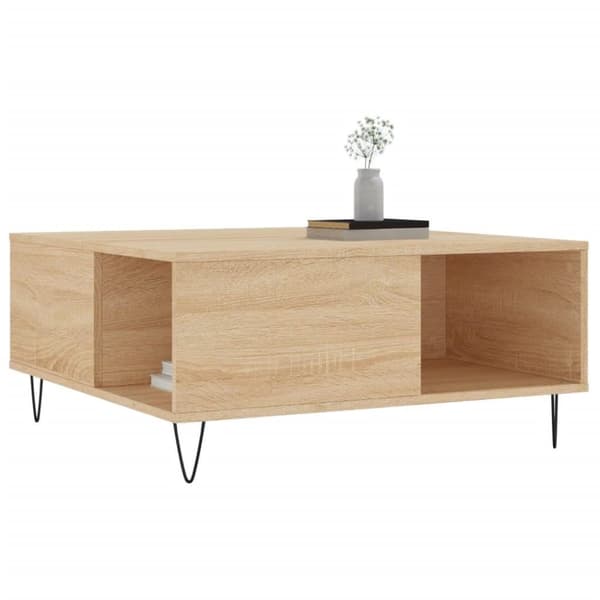 vidaXL sofabord 80x80x36,5 cm konstrueret træ sonoma-eg