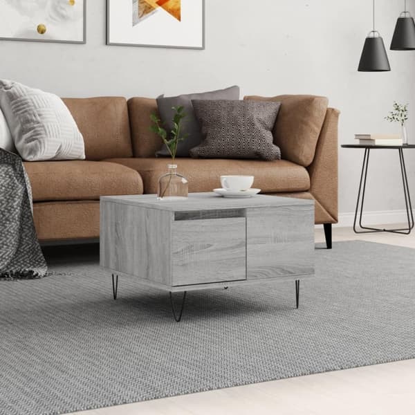 vidaXL Salongbord grå sonoma 55x55x36,5 cm konstruert tre