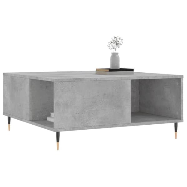vidaXL Soffbord betonggrå 80x80x36,5 cm konstruerat trä