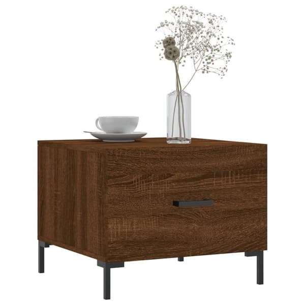 vidaXL Salongbord brun eik 50x50x40 cm konstruert tre
