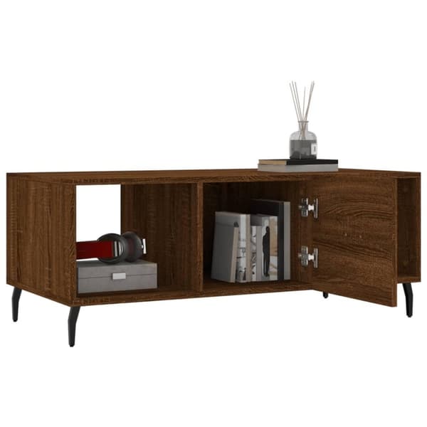 vidaXL Sohvapöytä ruskea tammi 102x50x40 cm tekninen puu