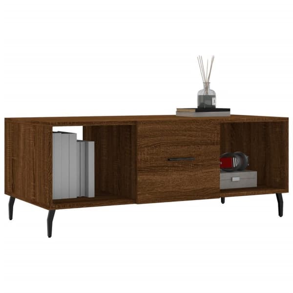 vidaXL Sohvapöytä ruskea tammi 102x50x40 cm tekninen puu