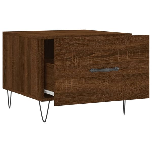 vidaXL Salongbord brun eik 50x50x40 cm konstruert tre