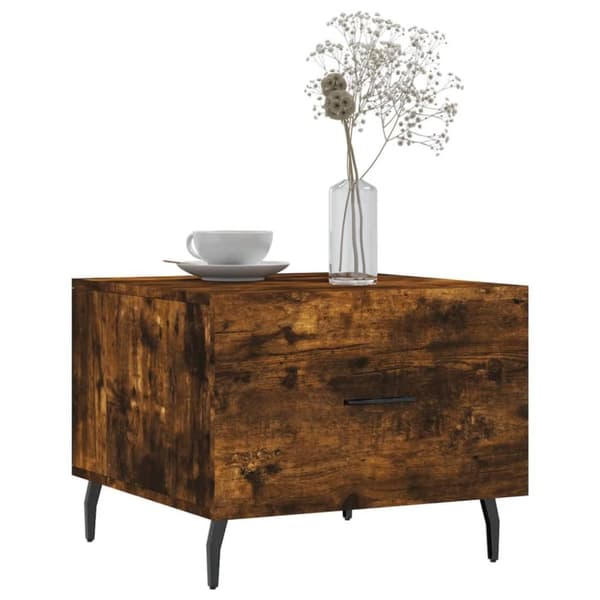 vidaXL sofabord 50x50x40 cm konstrueret træ røget egetræsfarve