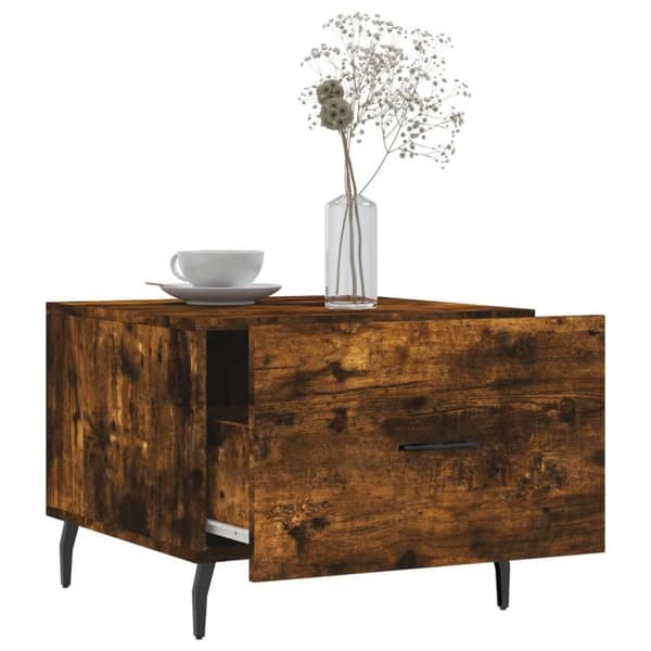 vidaXL Salongbord røkt eik 50x50x40 cm konstruert tre
