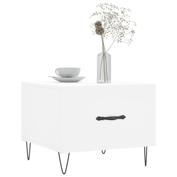 vidaXL Salongbord hvit 50x50x40 cm konstruert tre