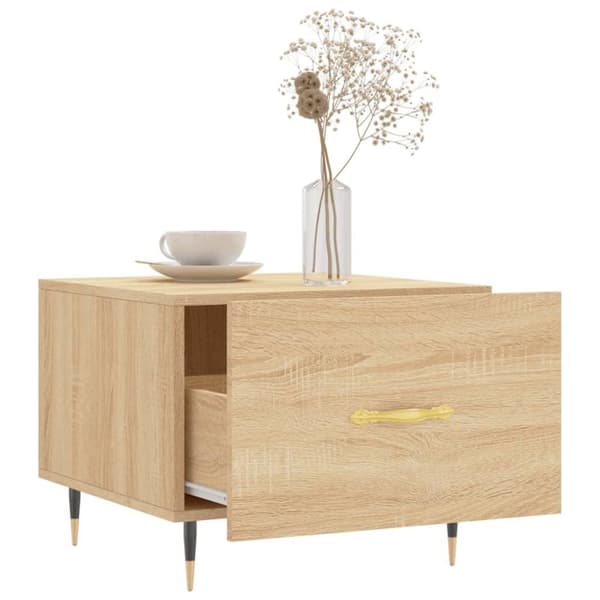 vidaXL Salongbord sonoma eik 50x50x40 cm konstruert tre