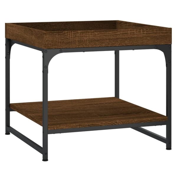 vidaXL Salongbord brun eik 49,5x49,5x45 cm konstruert tre