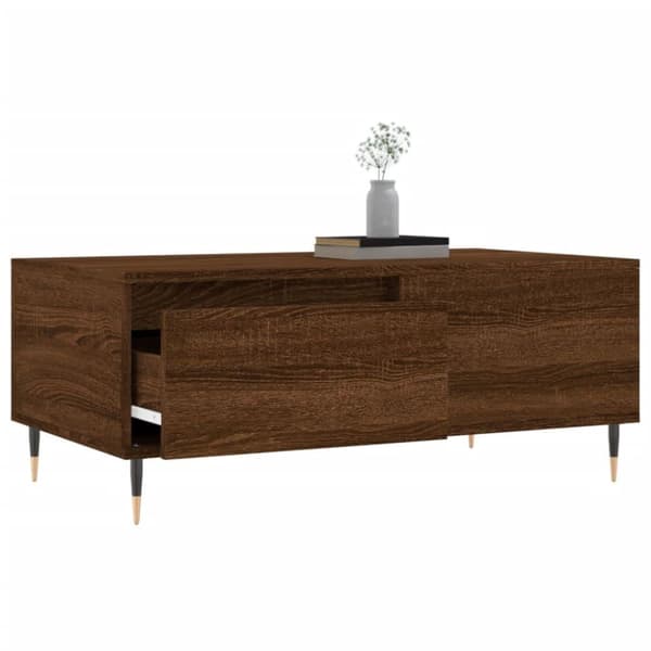 vidaXL Salongbord brun eik 90x50x36,5 cm konstruert tre