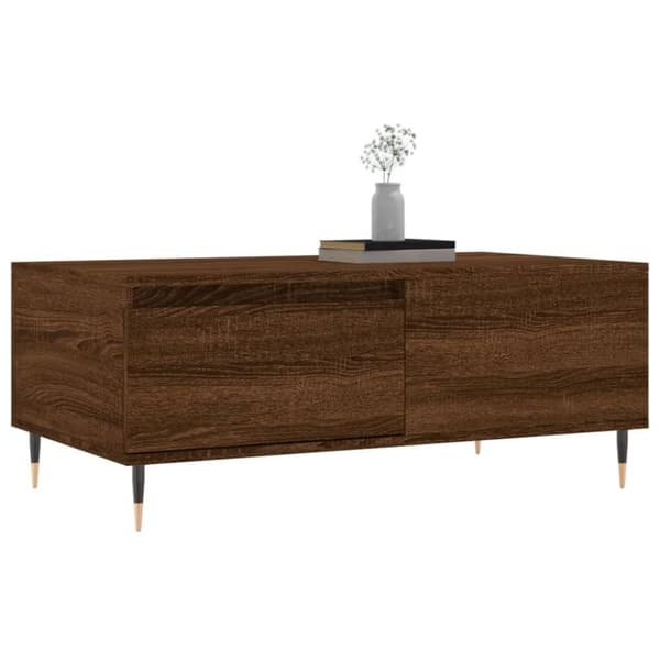 vidaXL sofabord 90x50x36,5 cm konstrueret træ brun egetræsfarve