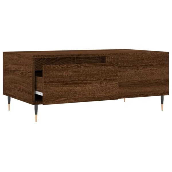vidaXL sofabord 90x50x36,5 cm konstrueret træ brun egetræsfarve