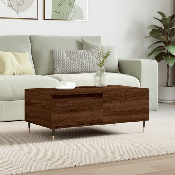 vidaXL sofabord 90x50x36,5 cm konstrueret træ brun egetræsfarve