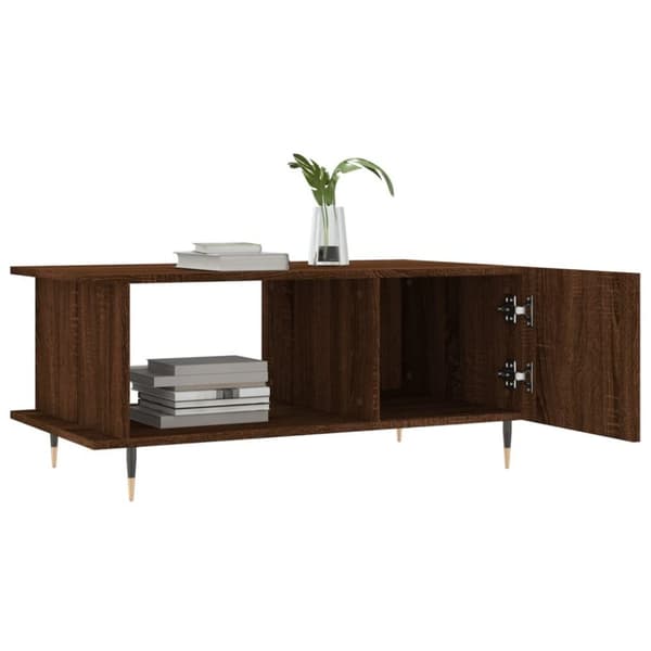 vidaXL sofabord 90x50x40 cm konstrueret træ brun egetræsfarve