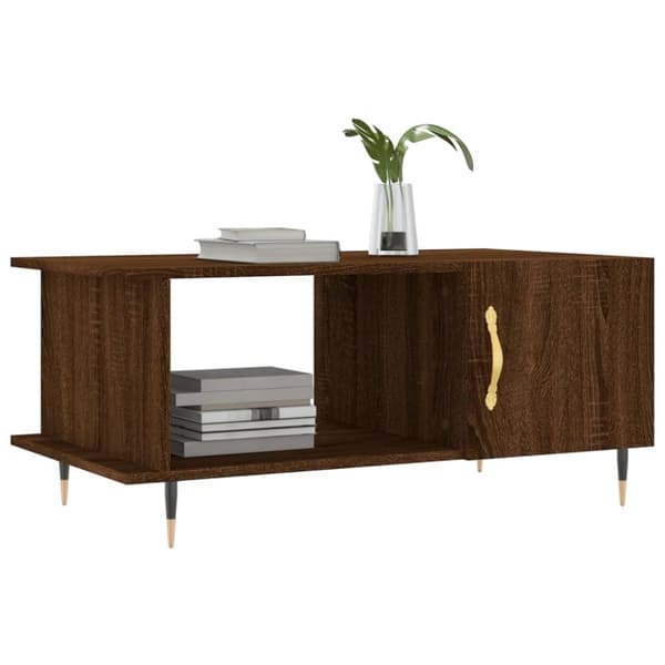 vidaXL sofabord 90x50x40 cm konstrueret træ brun egetræsfarve