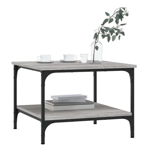vidaXL sofabord 55x55x40 cm konstrueret træ grå sonoma-eg