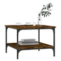 Miniatyrbillede 2 af 9: vidaXL sofabord 55x55x40 cm konstrueret træ røget egetræsfarve