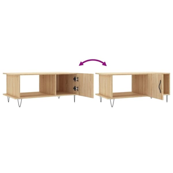 vidaXL sofabord 90x50x40 cm konstrueret træ sonoma-eg