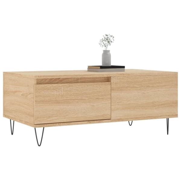 vidaXL sofabord 90x50x36,5 cm konstrueret træ sonoma-eg