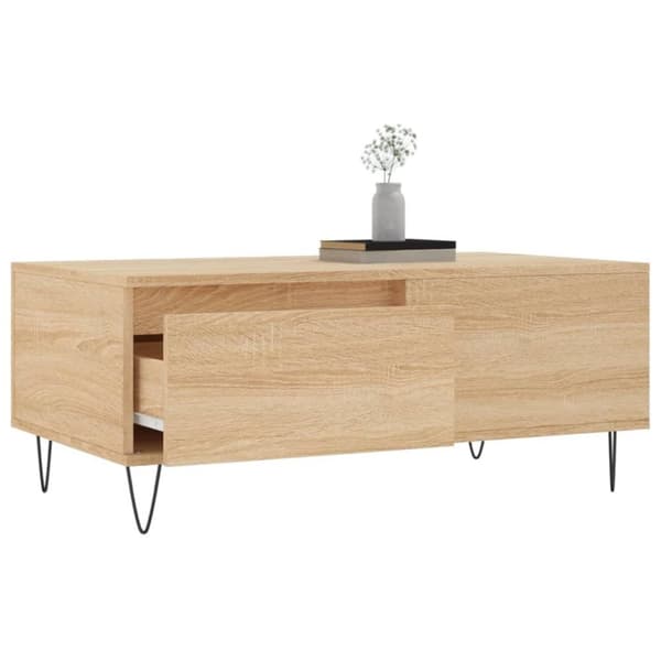 vidaXL sofabord 90x50x36,5 cm konstrueret træ sonoma-eg