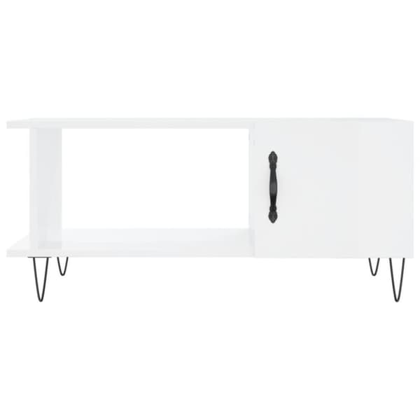 vidaXL Soffbord vit högglans 90x50x40 cm konstruerat trä