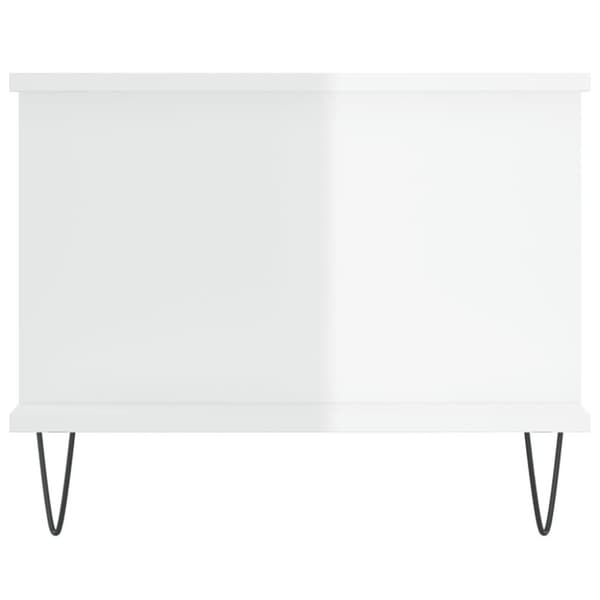 vidaXL Soffbord vit högglans 90x50x40 cm konstruerat trä