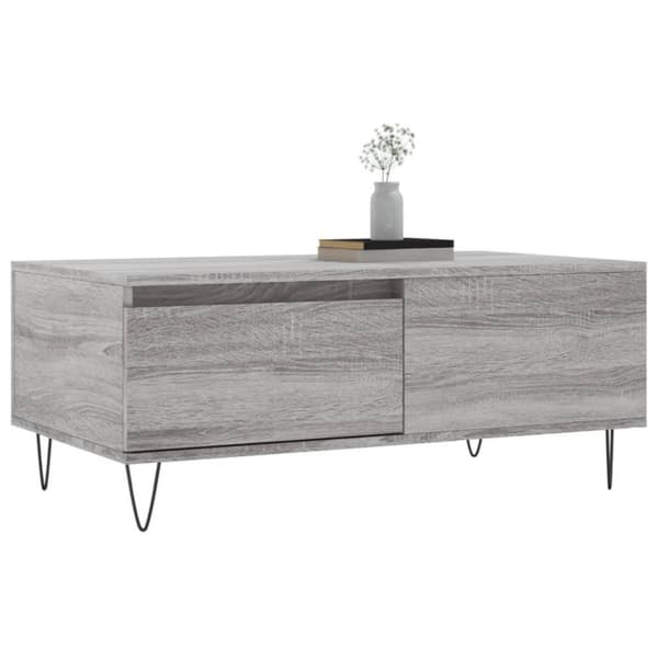 vidaXL Salongbord grå sonoma 90x50x36,5 cm konstruert tre