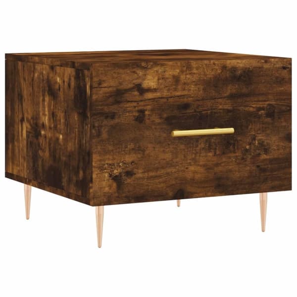 vidaXL Salongbord røkt eik 50x50x40 cm konstruert tre