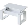 Miniatyrbillede 1 af 6: Lyftbart soffbord - Vit melamin - L 105 x D 55 x H 45 cm NOVA