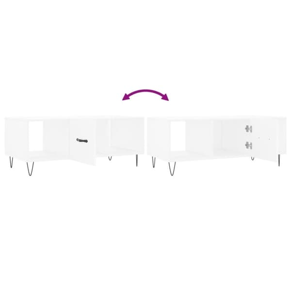 vidaXL Salongbord hvit 102x50x40 cm konstruert tre
