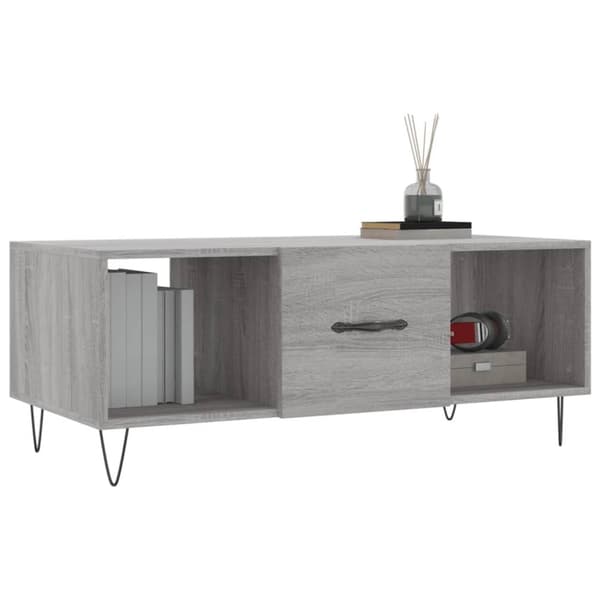 vidaXL Sohvapöytä harmaa Sonoma 102x50x40 cm tekninen puu