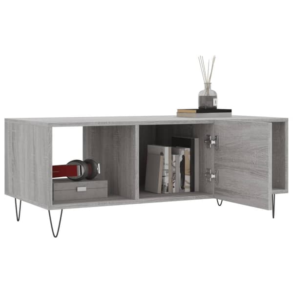 vidaXL Sohvapöytä harmaa Sonoma 102x50x40 cm tekninen puu